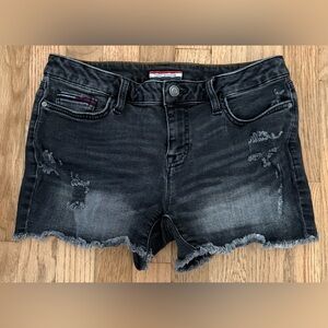 Tommy Hilfiger Women’s Distressed Faded Black Cut Off Jean Shorts 4